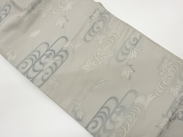 JAPANESE KIMONO / GINGKO PATTERN WOVEN FLOWING WATER / AUTUMN LEAVES N